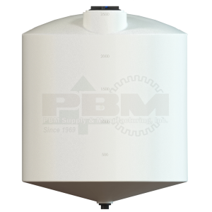 2500 Gallon Cone Bottom Tank – 15 Degree Slope – White