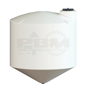 2500 Gallon Cone Bottom Tank – 30 Degree Slope – White