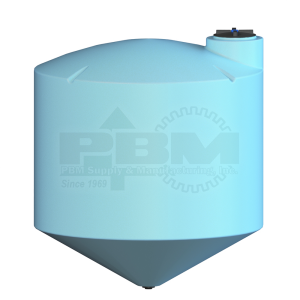 2500 Gallon Heavy Duty Cone Bottom Tank – 30 Degree Slope – Blue