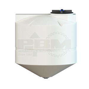 300 Gallon Cone Bottom Tank – 30 Degree Slope – White